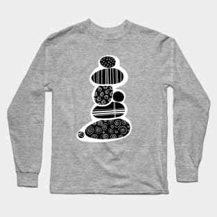 Sea stones or abstract ornament? Black and white graphics Long Sleeve T-Shirt